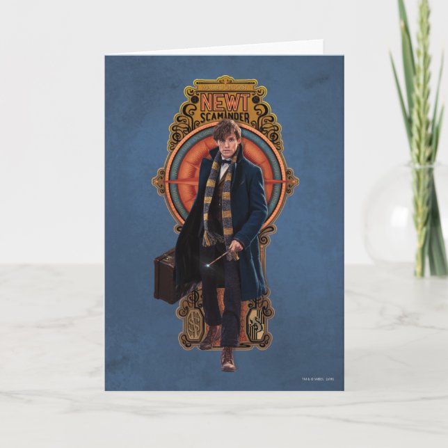 NEWT SCAMANDER™ Walking Art Nouveau Panel Card (Front)
