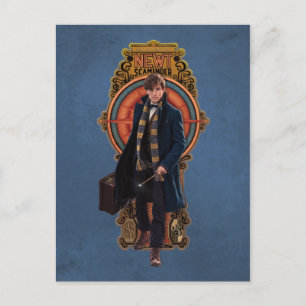 NEWT SCAMANDER™ Walking Art Nouveau Panel Postcard