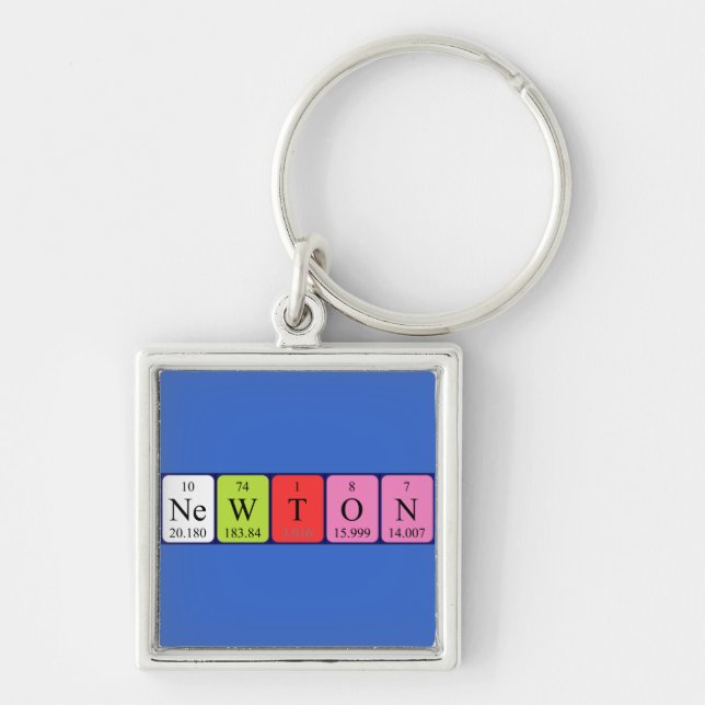Newton periodic table name keyring (Front)