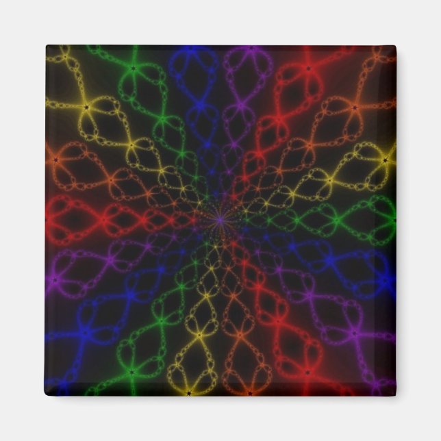 Newton Rainbow | Rainbow Fractal Art Magnet (Front)
