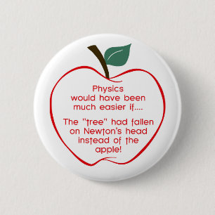 Newton's apple 2 inch round button