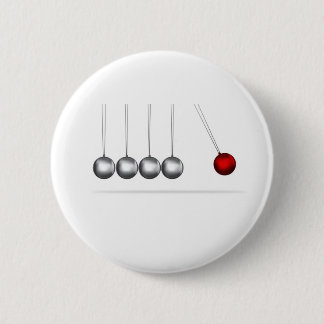 newtons cradle silver balls concept 2 inch round button
