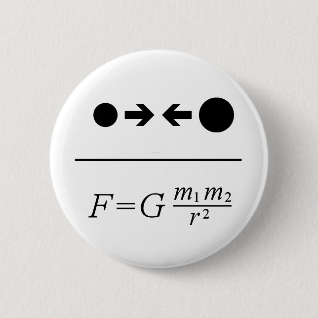 Newton's Law Of Gravitation 2 Inch Round Button (Front)