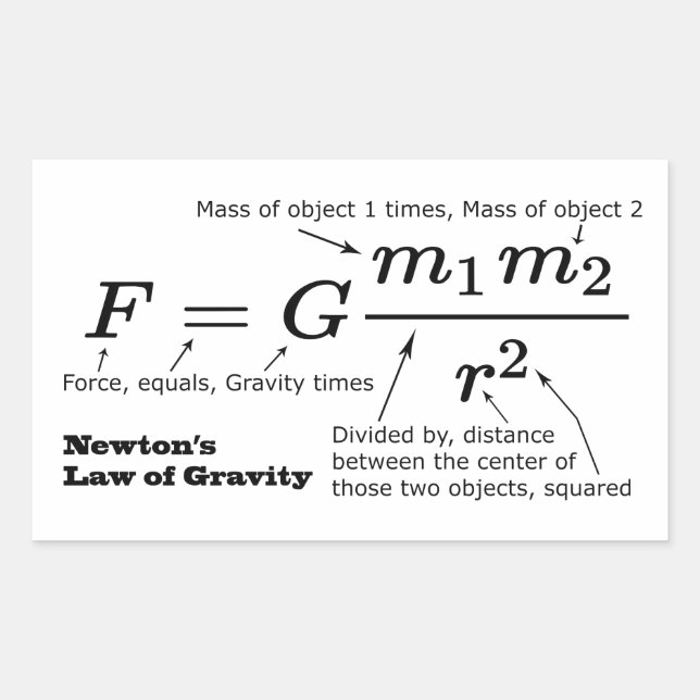 Newton's Law of Universal Gravitation Sticker (Front)