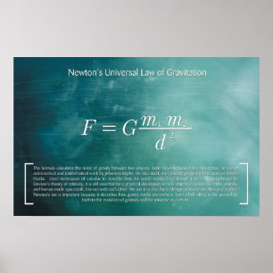 Newton's Universal Law of Gravitation - Poster
