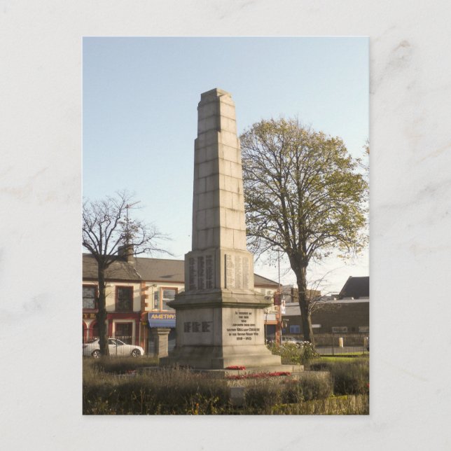 Newtownards war memorial postcard (Front)