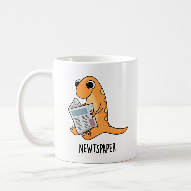 Newtspaper Funny Newt Pun  Coffee Mug (Left)