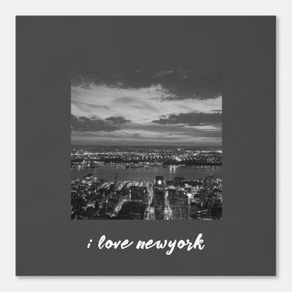 Newyork City Skyline Night Lights Black White Grey Wallpaper