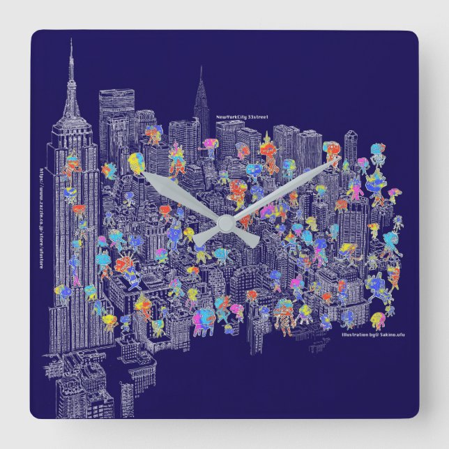 NewYorkCity 33st. Square Wall Clock (Front)