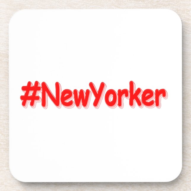 "#NewYorker " Cute Design. Buy Now Coaster (Front)
