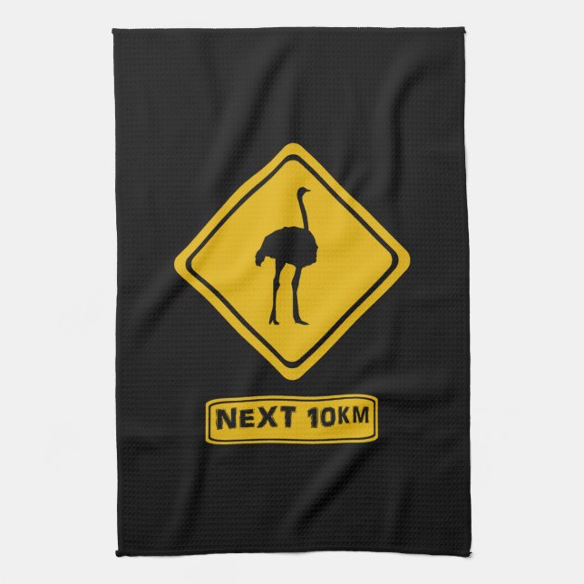 next 10 km ostriches kitchen towel (Vertical)
