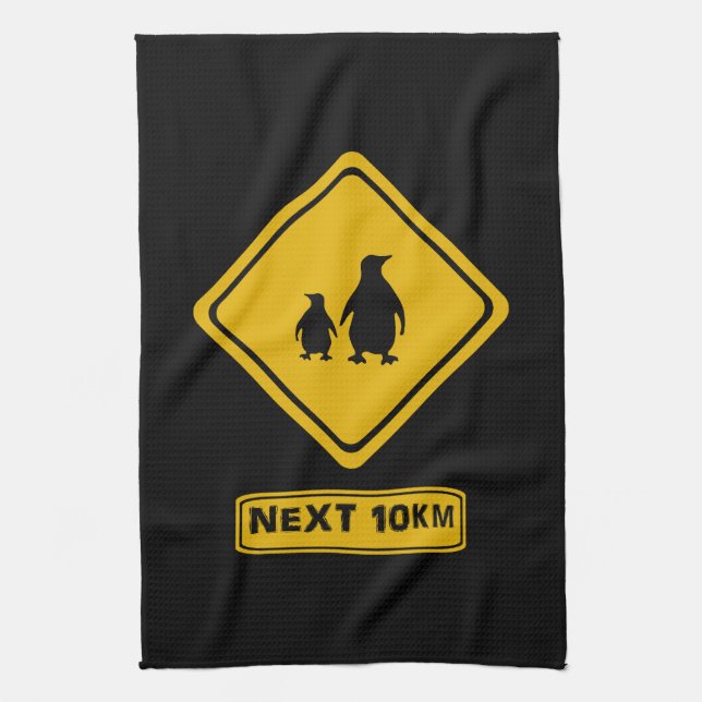 next 10 km penguins kitchen towel (Vertical)