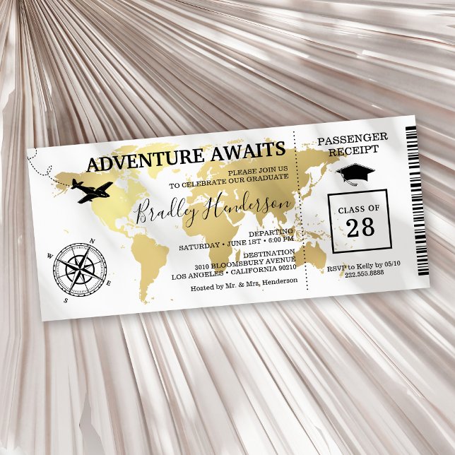 Next Adventure World Map Graduation Invitation (Creator Uploaded)