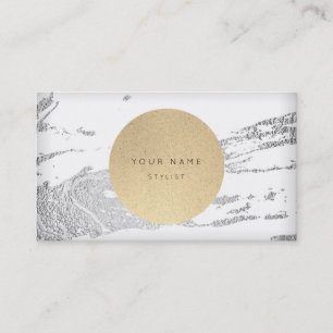 Next Appointment Circle Kraft Silver Grey Marble Card
