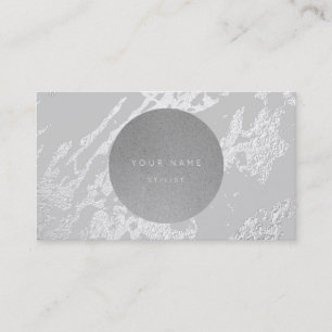 Next Appointment Circle Kraft Silver Grey Marble Card
