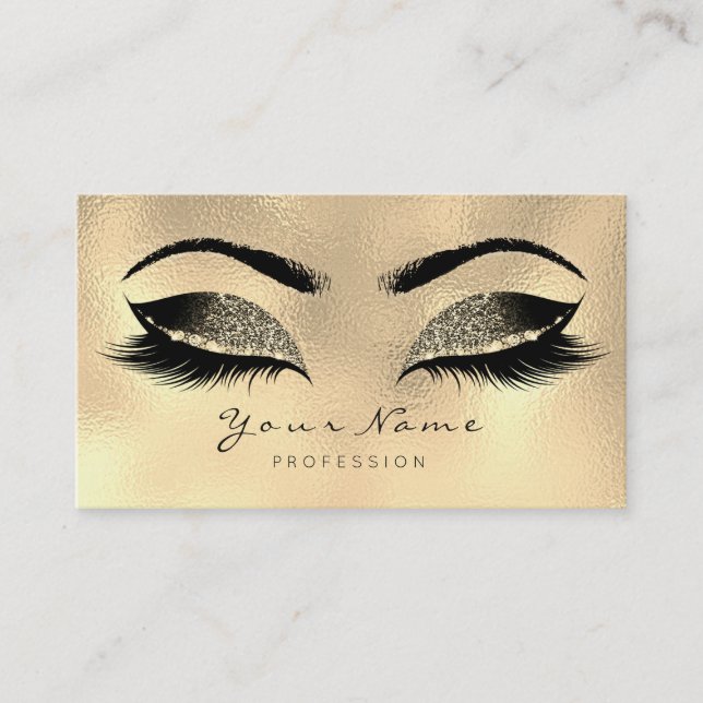 Next Appointment Lashes Extension Glitter Gold Card (Front)