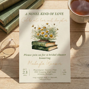 Next Chapter Boho Book Lover Floral bridal shower Invitation