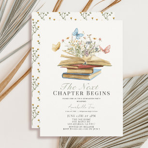 Next Chapter Books & Butterflies Graduation Invitation
