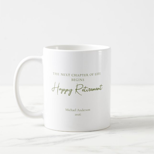 Next Chapter of Life Begins Retirement Gift Coffee Mug (Left)