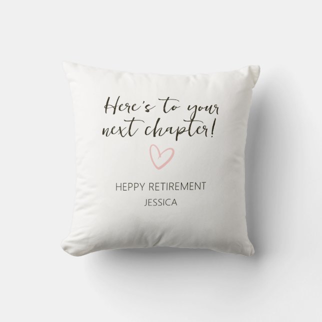 Next Chapter Personalized Retirement Gift Throw Pillow (Front)