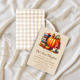 Next Chapter Storybook Pumpkin Fall Baby Shower Invitation