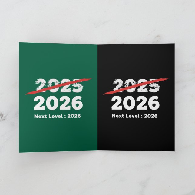 Next Level 2026 | Funny Goodbye 2025 New Year's  Holiday Card (Inside)