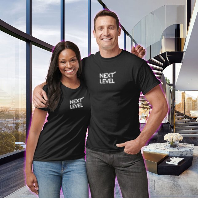 Next Level Small Centred White Neon Black T-Shirt (Creator Uploaded)