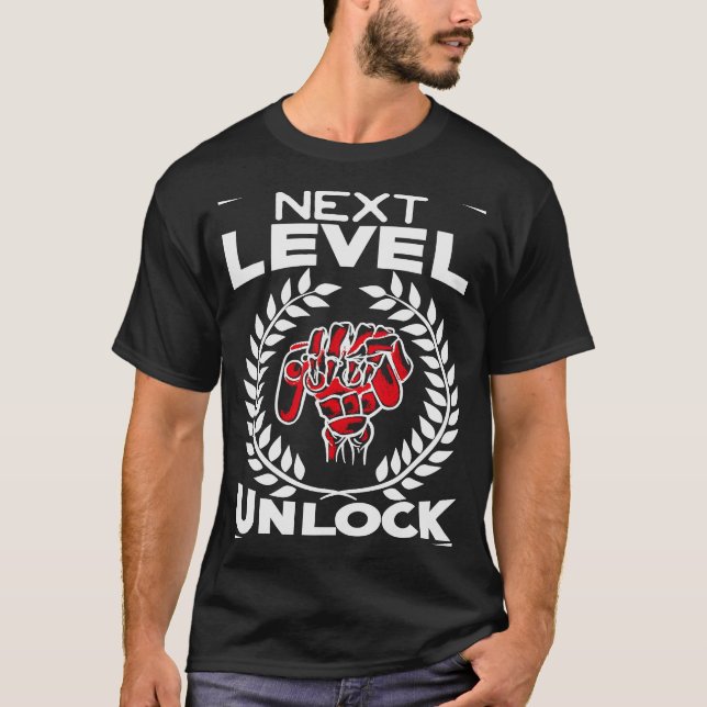 Next Level Unlock Joystick Video Games T-Shirt (Front)