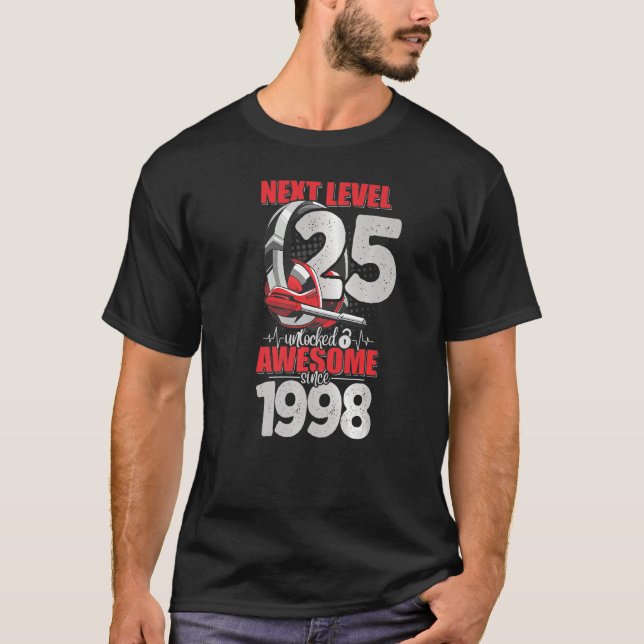 Next Level Unlocked 25 Year Old Boy 1998 Headset G T-Shirt (Front)