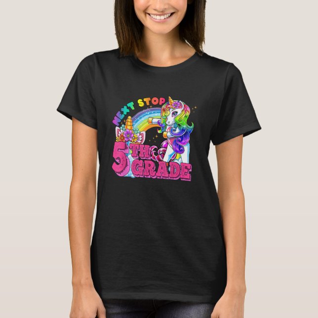 Next stop 5th grade 4th grade Graduation Flossing  T-Shirt (Front)