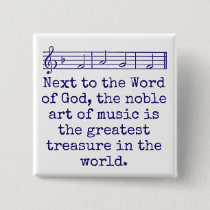 Next To The Word Of God - Music Quote  2 Inch Square Button