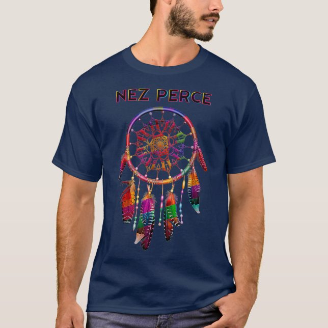 Nez Perce Native American Indian Colourful Tribe T-Shirt (Front)