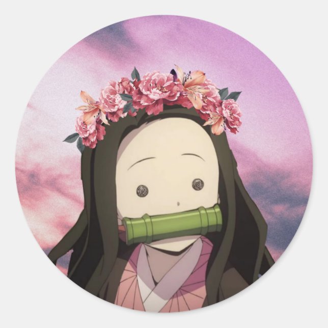 Nezuko, Kimetsu no Jaiba Classic Round Sticker (Front)