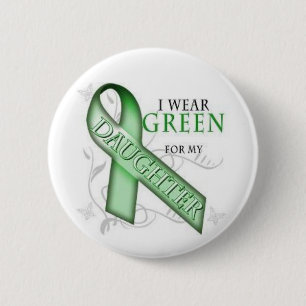 NF1, Neurofibromatosis Awareness - Green Ribbon 2 Inch Round Button