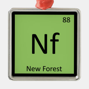 Nf - New Forest Pony Chemistry Element Horse Metal Ornament