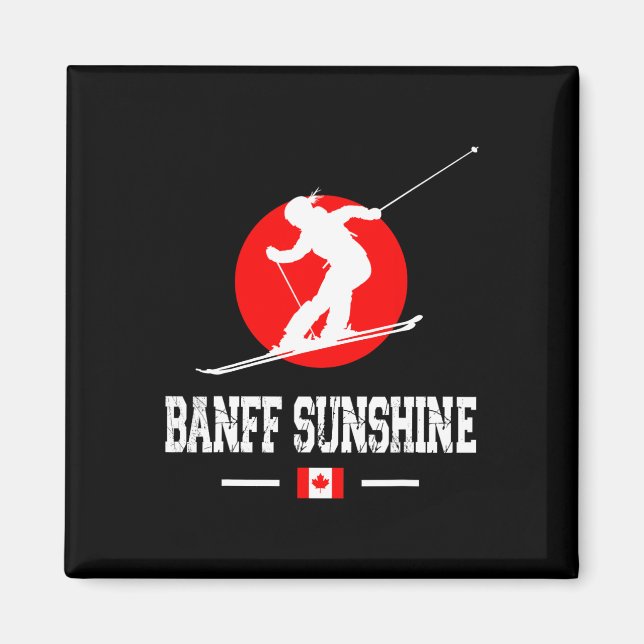 Nff Sunshine Canada Ski Resort Rocky Mountains Ski Magnet (Front)