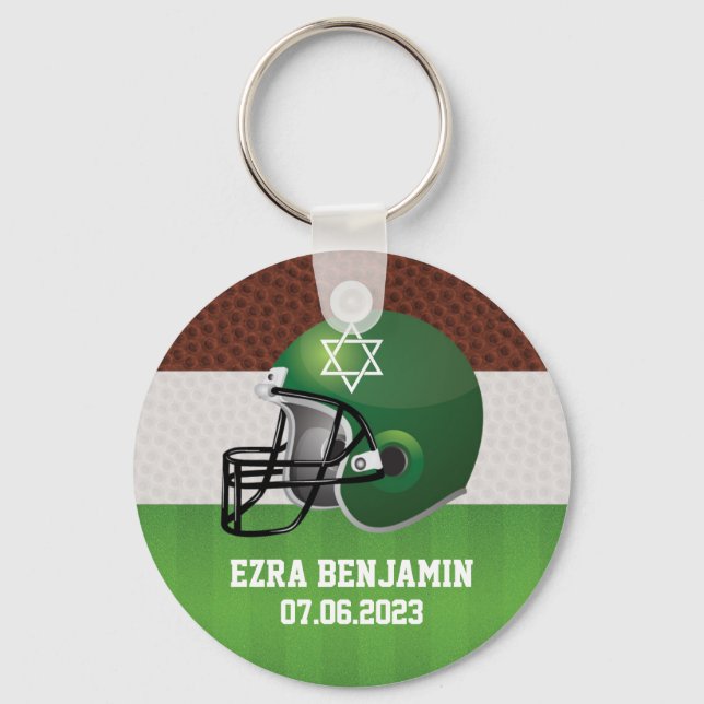 NFL American Football Bar Mitzvah Keychain (Front)