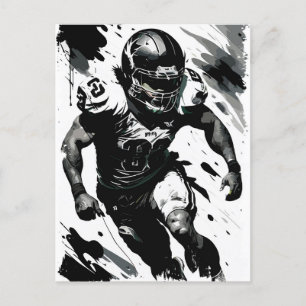 ✪ NFL ✪ Football Player Portrait ☛ Abstract Vector Postcard