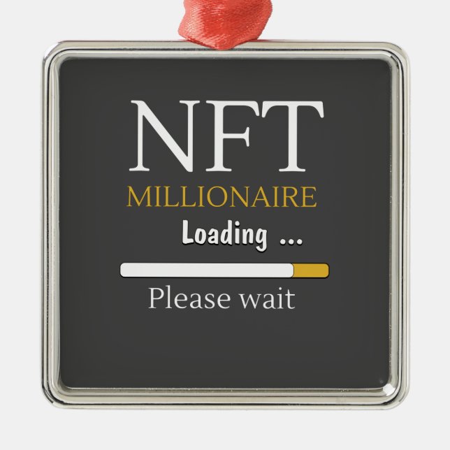 NFT Millionaire Loading crypto currency trading Metal Ornament (Front)