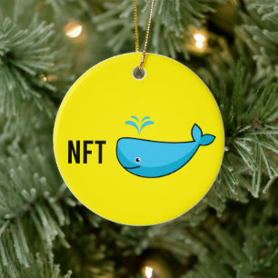 NFT Whale Art Funny Ceramic Ornament