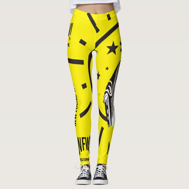 NFW! "OUR COSMIC LADY"" Leggings BRIGHT YELLOW (Front)