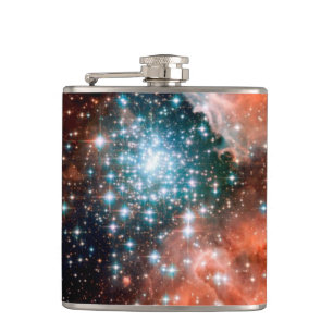 NGC 3603 Star Forming Region - Hubble Space Photo Hip Flask