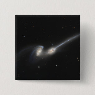 NGC 4676, also known as the Mice Galaxies 2 Inch Square Button