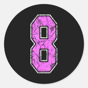 Nge Nk And Nk Number 8 Jersey Player Uniform #8 Classic Round Sticker