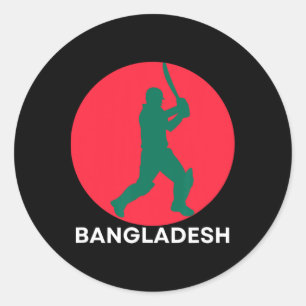 Ngladesh Cricket Jersey Cricket Flag Of Ngladesh Classic Round Sticker