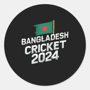 Ngladesh Flag Cricket Fans Player Coach Ngladeshi Classic Round Sticker