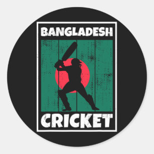 Ngladeshi Cricket Fan Flag Of Ngladesh Cricket Classic Round Sticker