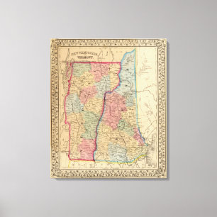 NH, Vermont Map by Mitchell Canvas Print
