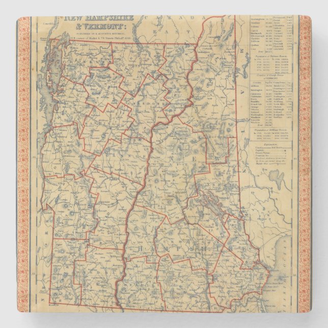 NH, Vt Stone Coaster (Front)