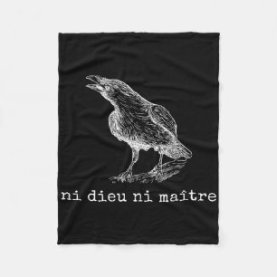 Ni Dieu Ni Maître Anti Trump Statement Retro Crow Fleece Blanket